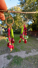 Load image into Gallery viewer, Fairy Ruby, Jade and Crystal Garden Earrings
