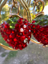 Load image into Gallery viewer, Strawberry Teardrop Crystal Earrings
