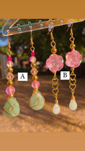 Load image into Gallery viewer, Green Aventurine and Pink Aura Quartz Earring Collection
