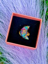 Load image into Gallery viewer, Rainbow Opal Crescent Moon Ring – Adjustable Fairycore Statement Ring ✨

