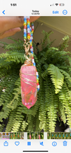 Load image into Gallery viewer, Large Pink Aura Quartz Pendant with Black Cord
