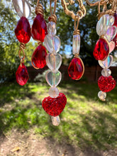 Load image into Gallery viewer, Red Glass Ruby Chandelier Earrings
