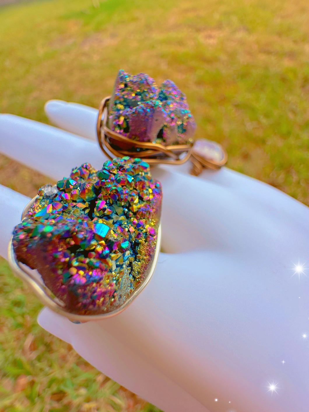 Adjustable Druzy Agate Statement Ring