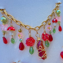 Load image into Gallery viewer, Red Aura Quartz Fairy Garden Necklace
