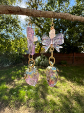 Load image into Gallery viewer, Strawberry Bow Earrings With Rose Quartz
