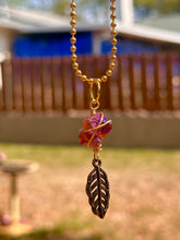 Load image into Gallery viewer, Solar Feather Guardian – Tangerine Aura Quartz Necklace | Wire Wrapped Crystal for Joy, Freedom &amp; Creative Energy
