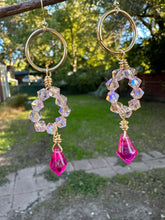 Load image into Gallery viewer, Pink Swarovski Crystal Earrngs
